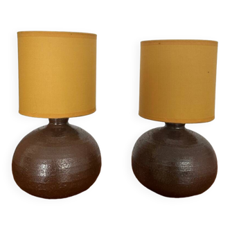 Pair of vintage sandstone lamps