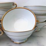 Set of 12 bowls with 2 porcelain handles