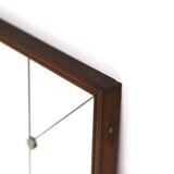 Miroir scandinave en teck et en métal, Suède, 1960, 73x117cm