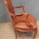 Louis XV style armchair covered in leather.