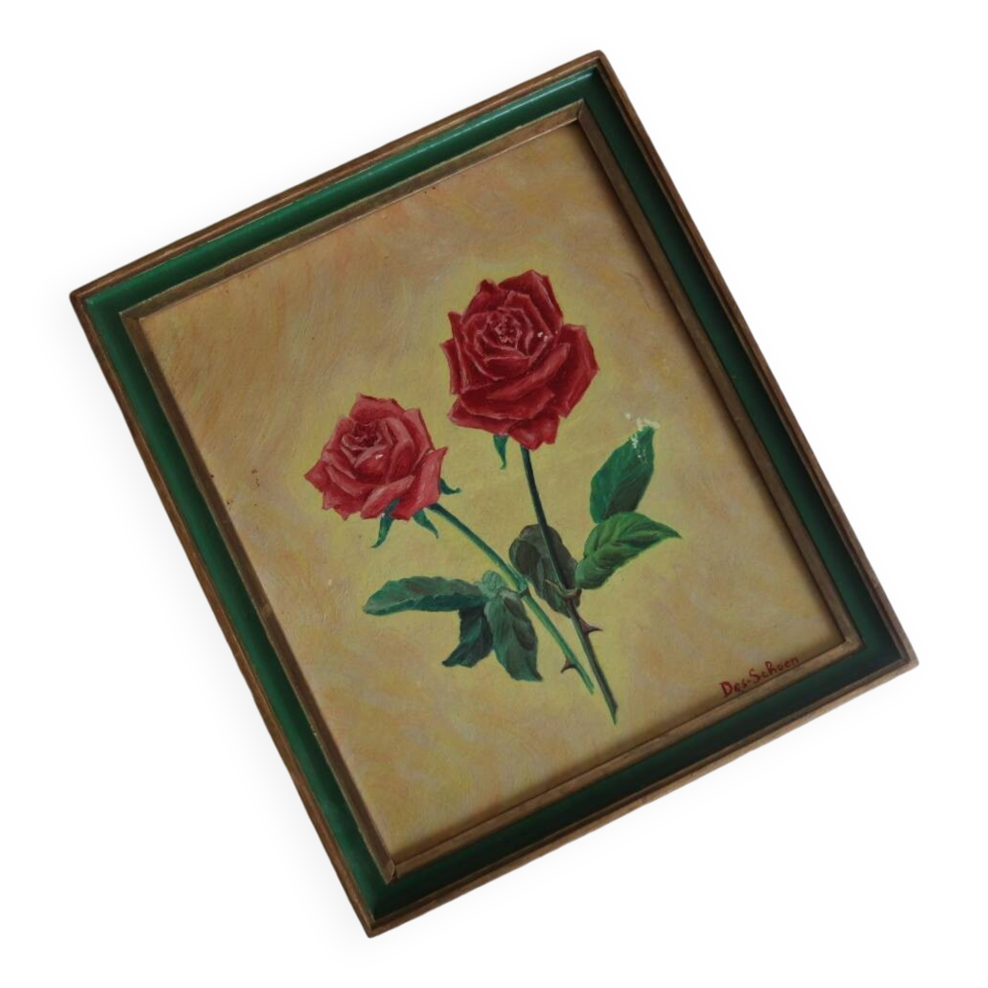 Oil on panel vintage roses