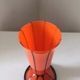 Beautiful orange art deco black glass vase