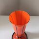 Beautiful orange art deco black glass vase