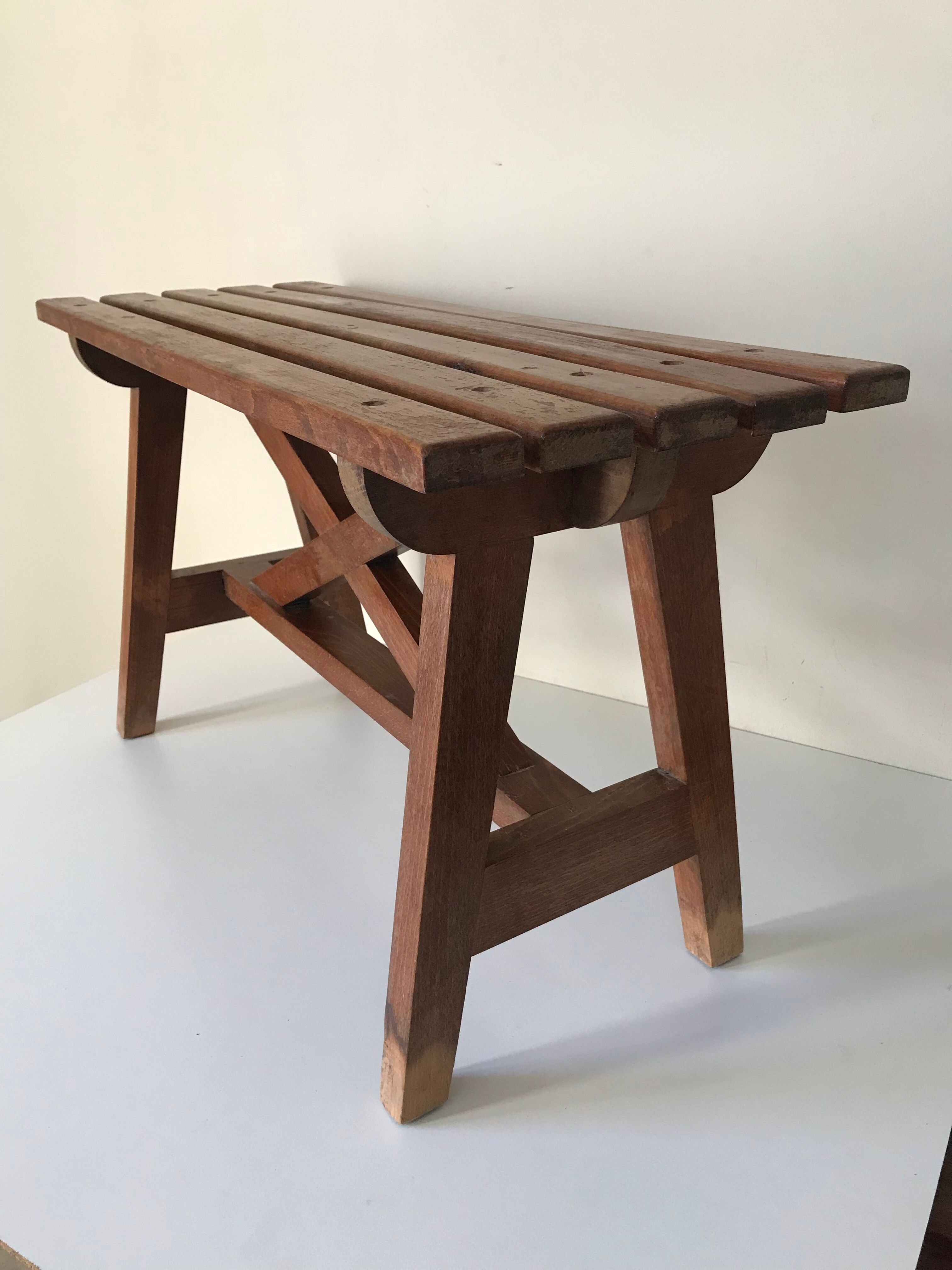 Vintage oak bench years 60