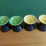 4 vintage 60's ceramic candlesticks