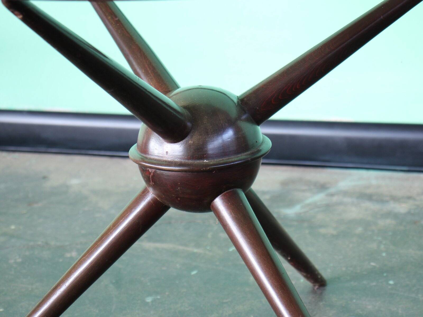 Set de Tables Basses Rondes Sputnik en Bois et Verre, Set de 2