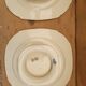 Pair of plates on presentation legs, terre de Fer Gien