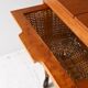 Vintage Scandinavian Sewing Table with Wheels and Basket