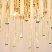 golden brass chandelier with crystal glass rods by C. Palme, Germany, 1970s.