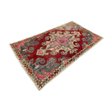 Vintage turkish oushak rug 225x130 cm shabby carpet ushak region medium