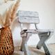 Patinated white old garden chair