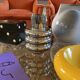 Chromium-plated thin glass vase, Italy 1990s