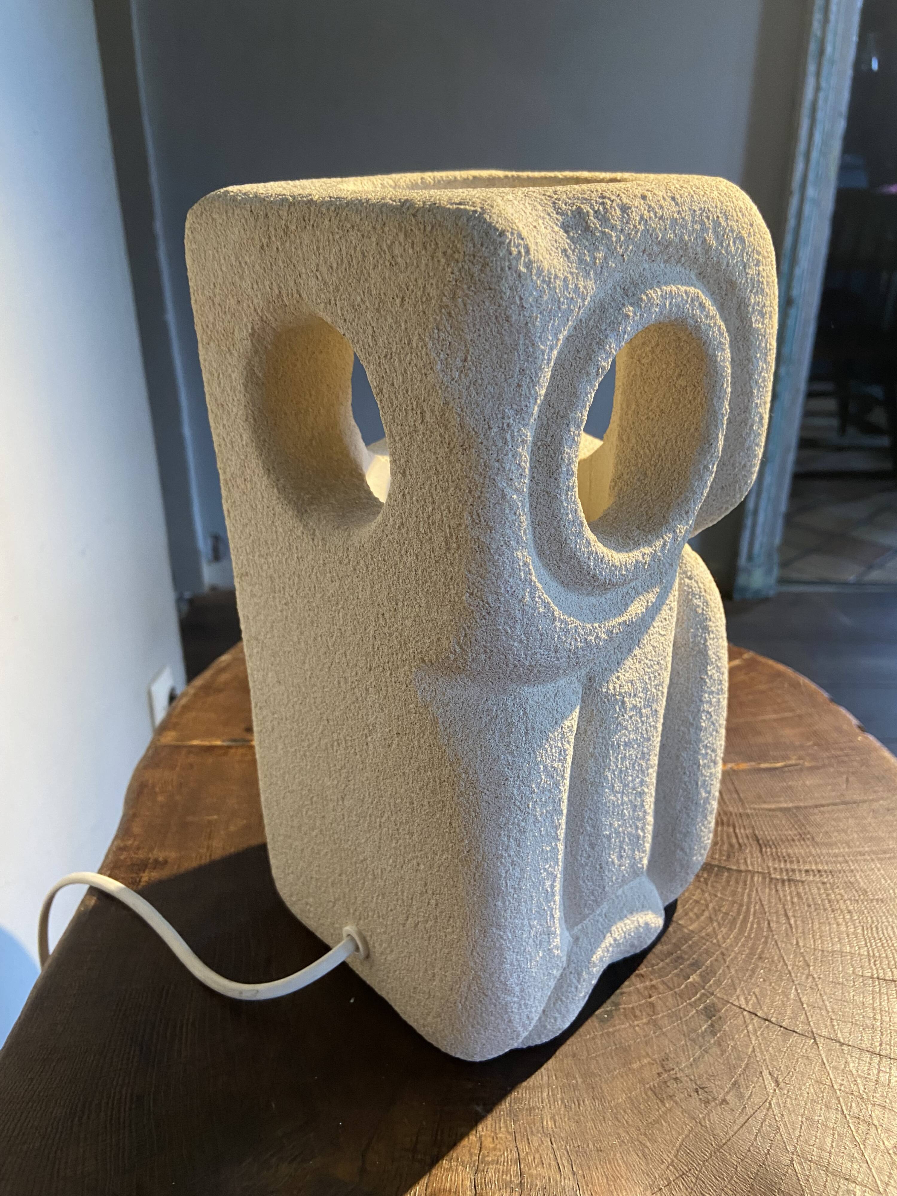 Owl lamp Albert Tormos in Gard stone 60s