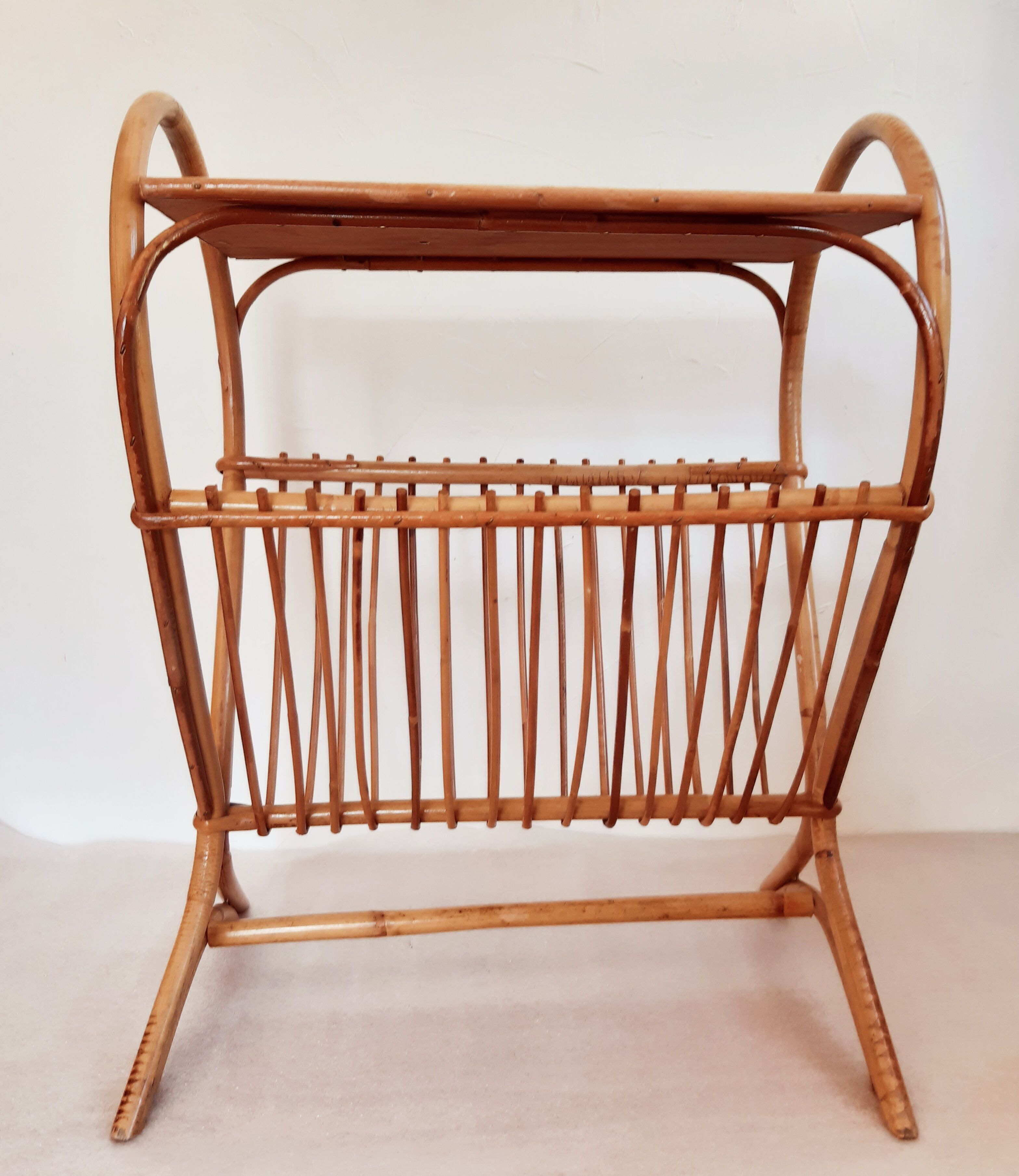 Side table with magazines