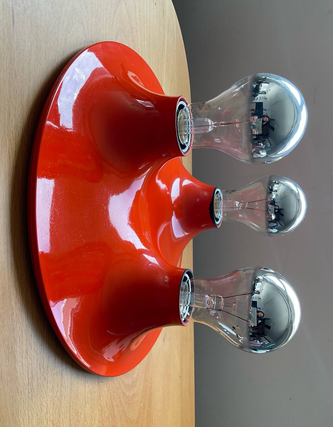 Space Age saucer wall lamp with 3 lights from the 70s