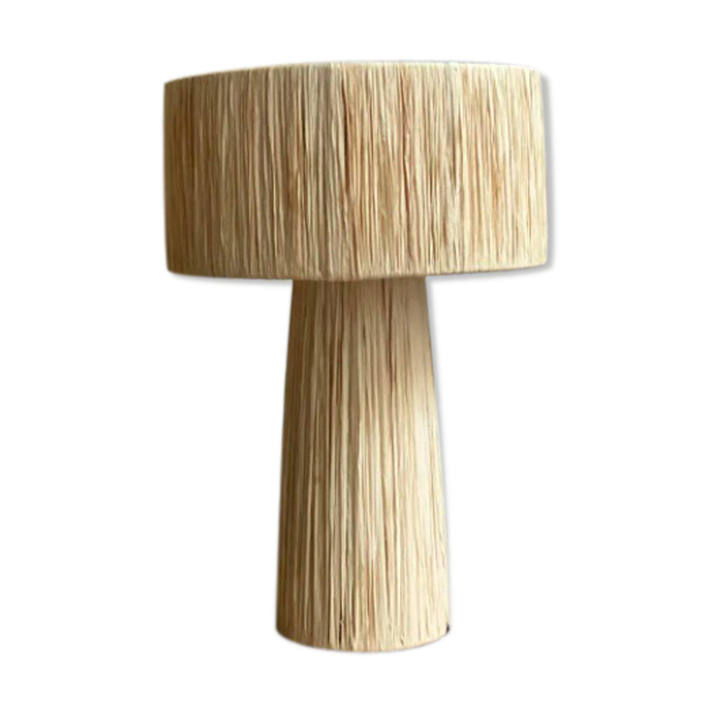 Minimalist bedside lamp raffia