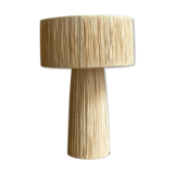Minimalist bedside lamp raffia