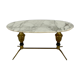 Vintage brass and marble coffee table. Italy 1950s