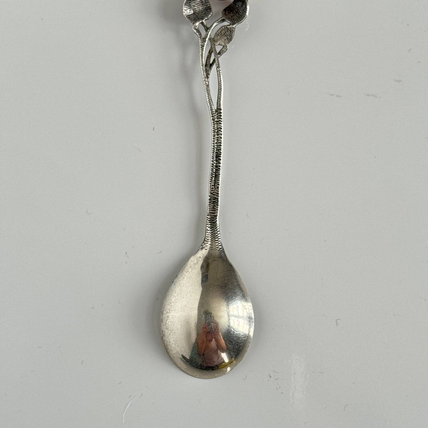 Silver spoon with amber