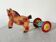 Vintage pull-along toy, horse-drawn with a bell, musical toy.