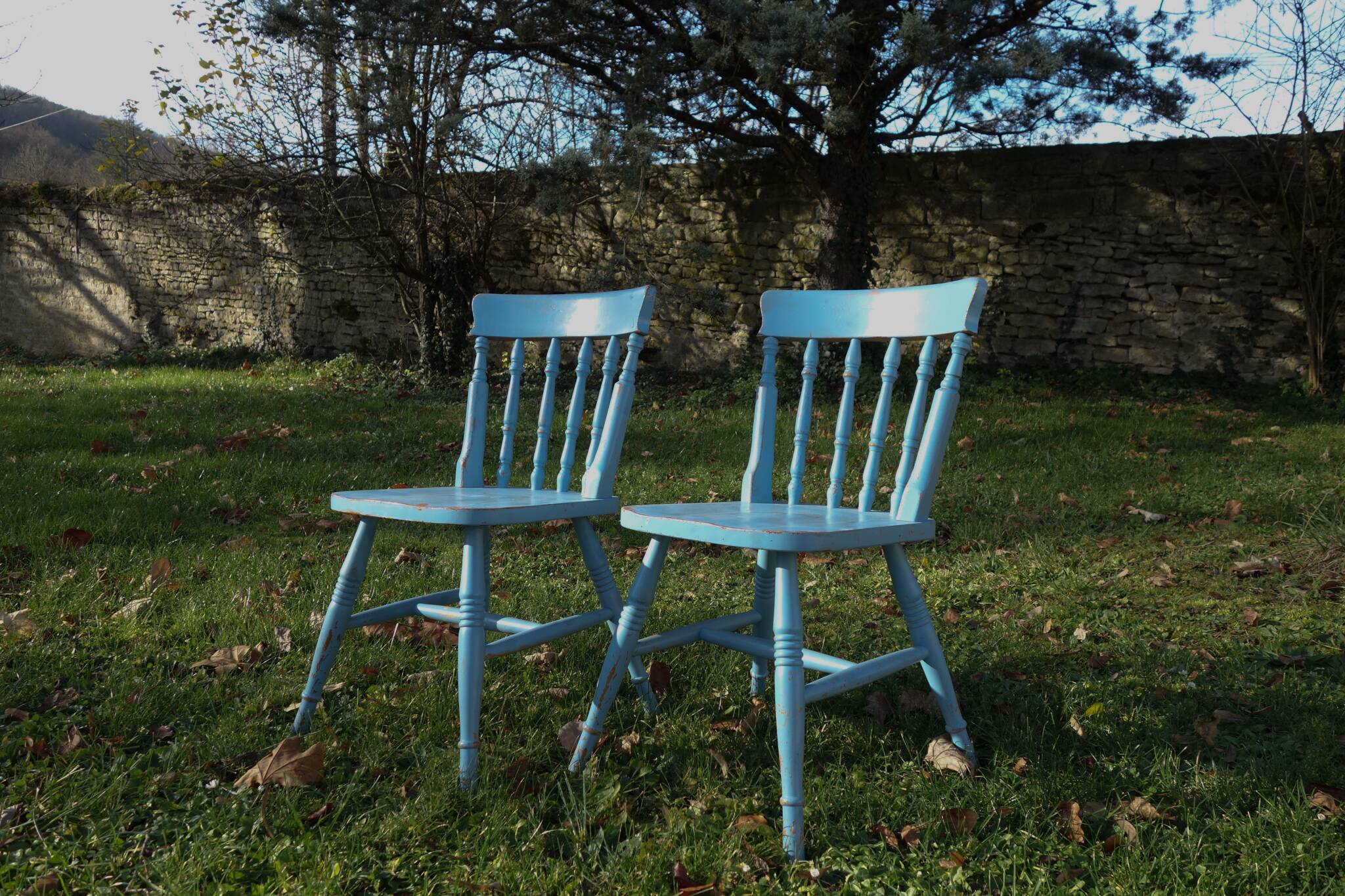 Pair of vintage wooden chairs