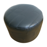 Pouf rétro en cuir noir