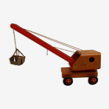 Grue de jouets pour enfants en bois vintage