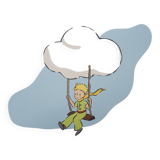 Antoine de Saint-Exupéry: The Little Prince flies with the clouds, lithograph.