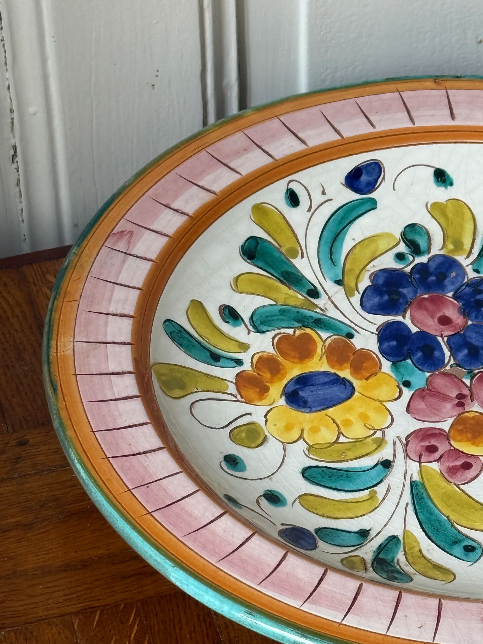 Mediterranean dish with floral decoration