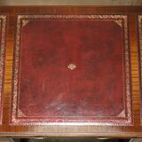 Partner desk Bevan Funnell in hardwood with leather top and gold leaf gilding.