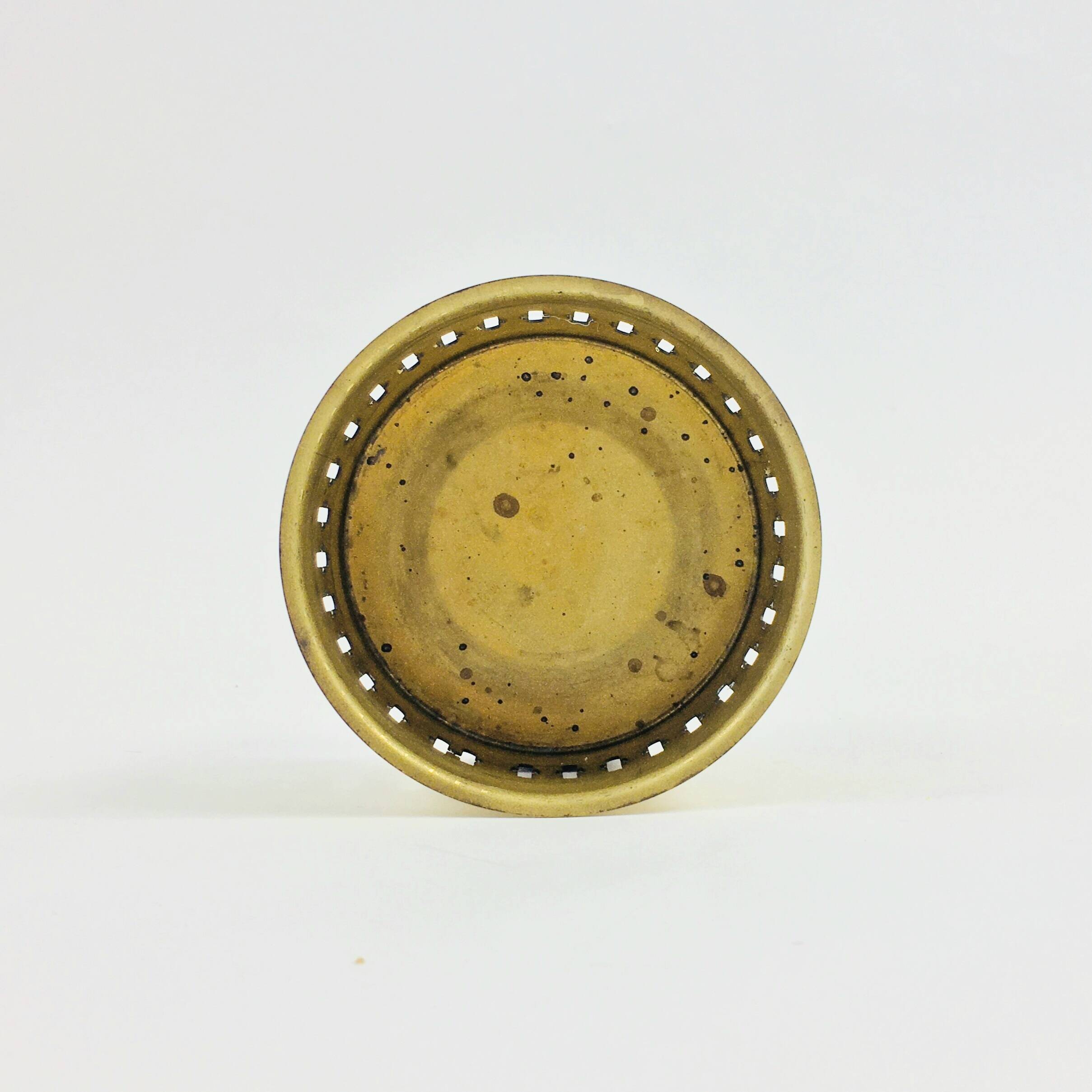 Mid-Century Scandinavian Glass & Brass Candle Holder from Jakobsson, 1950s