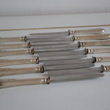 12 dessert knives old metal silver monogram