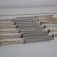 12 dessert knives old metal silver monogram
