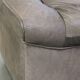 Luxurious, comfortable, gray leather vintage footstool