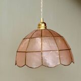 Vintage pink mother-of-pearl lampshade pendant light