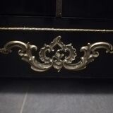 Napoleon III showcase lacquered black and gilded bronze