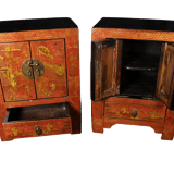 Pair of Chinese bedside tables