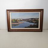 Oil painting on isorel Montlouis sur Loire - Rochecorbon Signed D Guiet