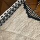 Moroccan Berber carpet beni Ouarain zanafi white and black diamonds 160x250cm