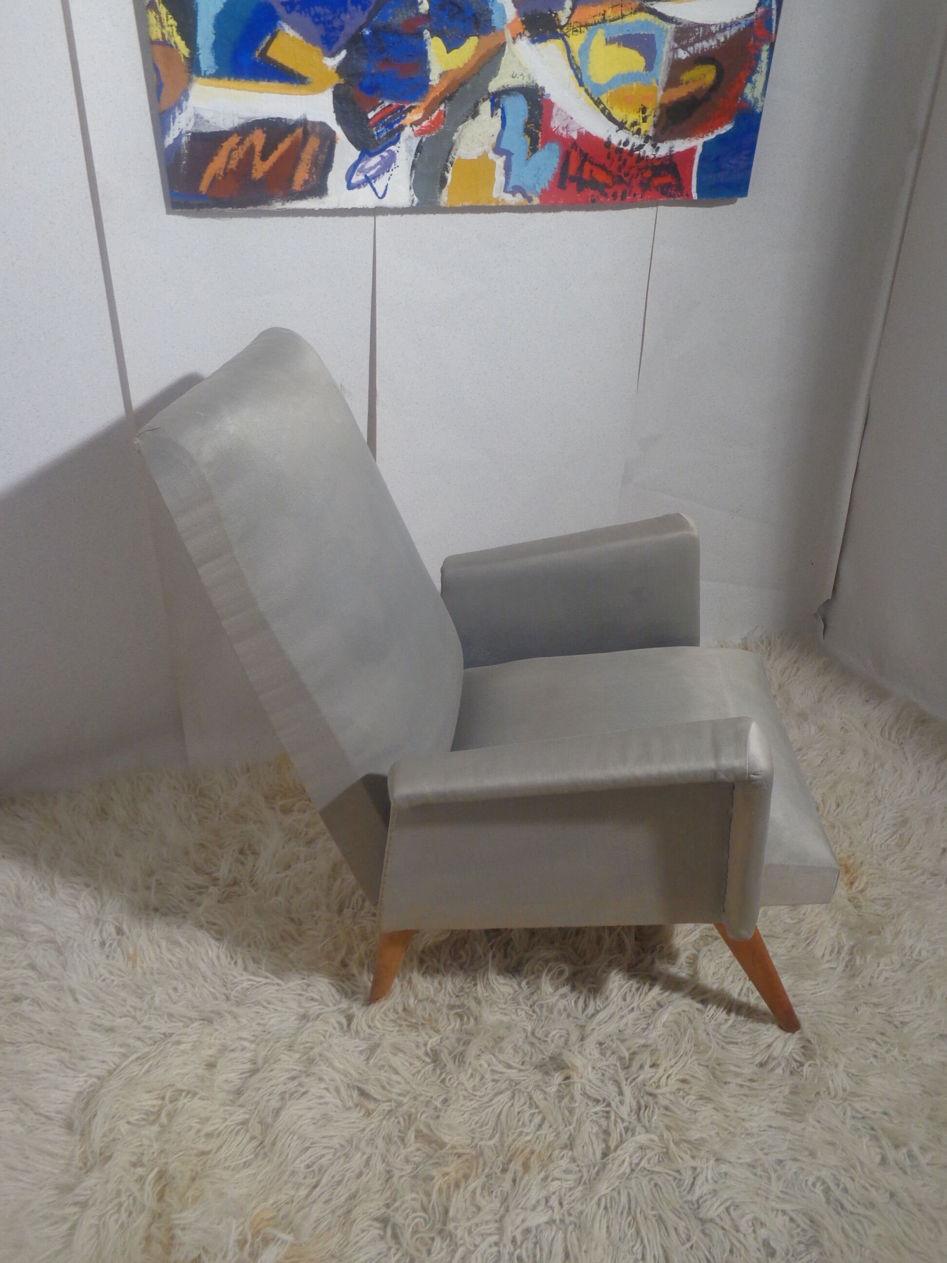Pair of vintage chairs from the 50s compass feet