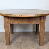 Round walnut coffee table