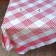 tablecloth and red and white checked napkins 154x164 cm