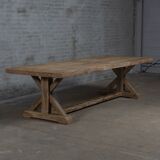 Table de ferme – Modèle Cross – 300 x 100 cm – Chêne ancien massif