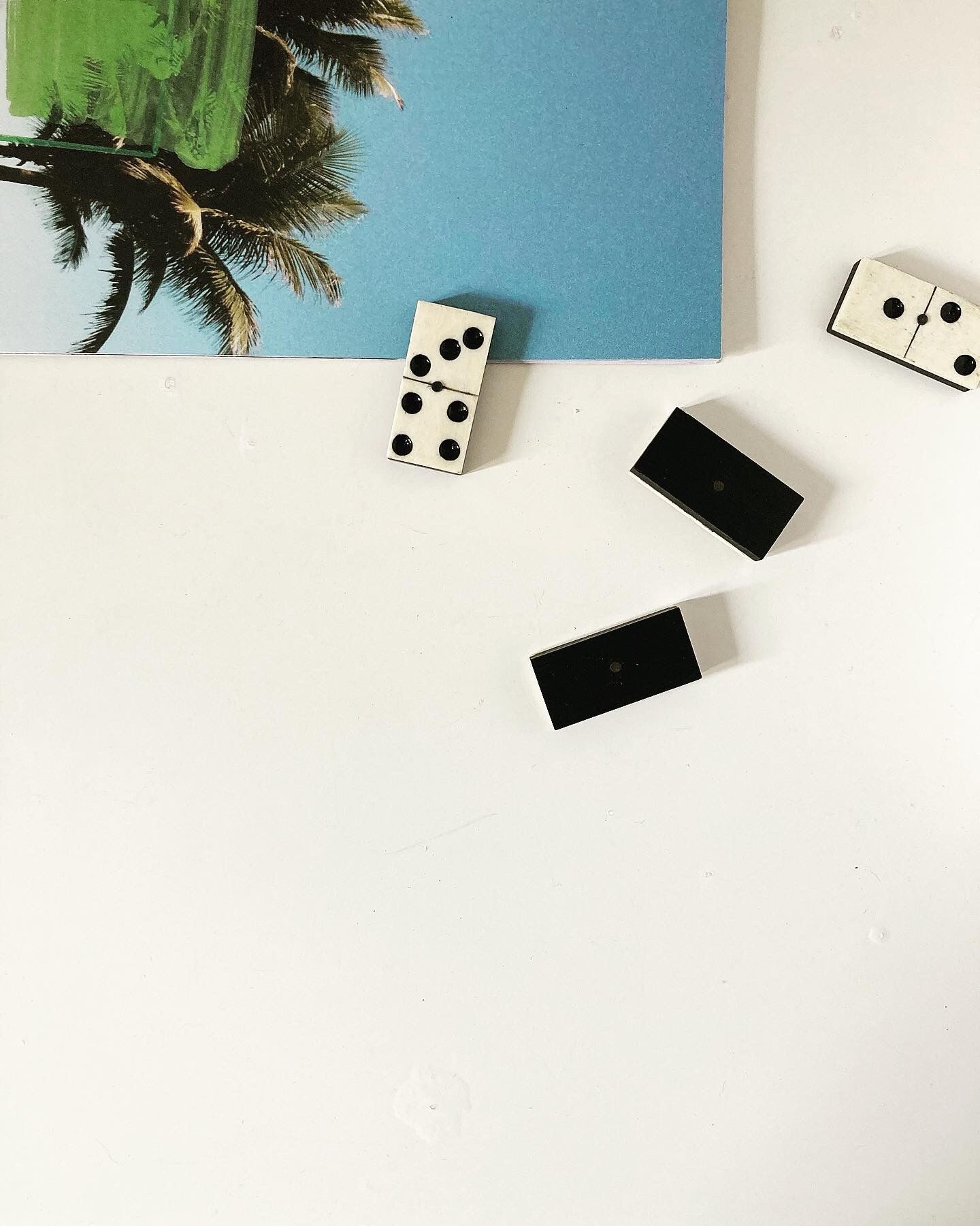 Old wood horn dominoes