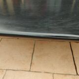 Old vintage wooden coffee table with tubular base