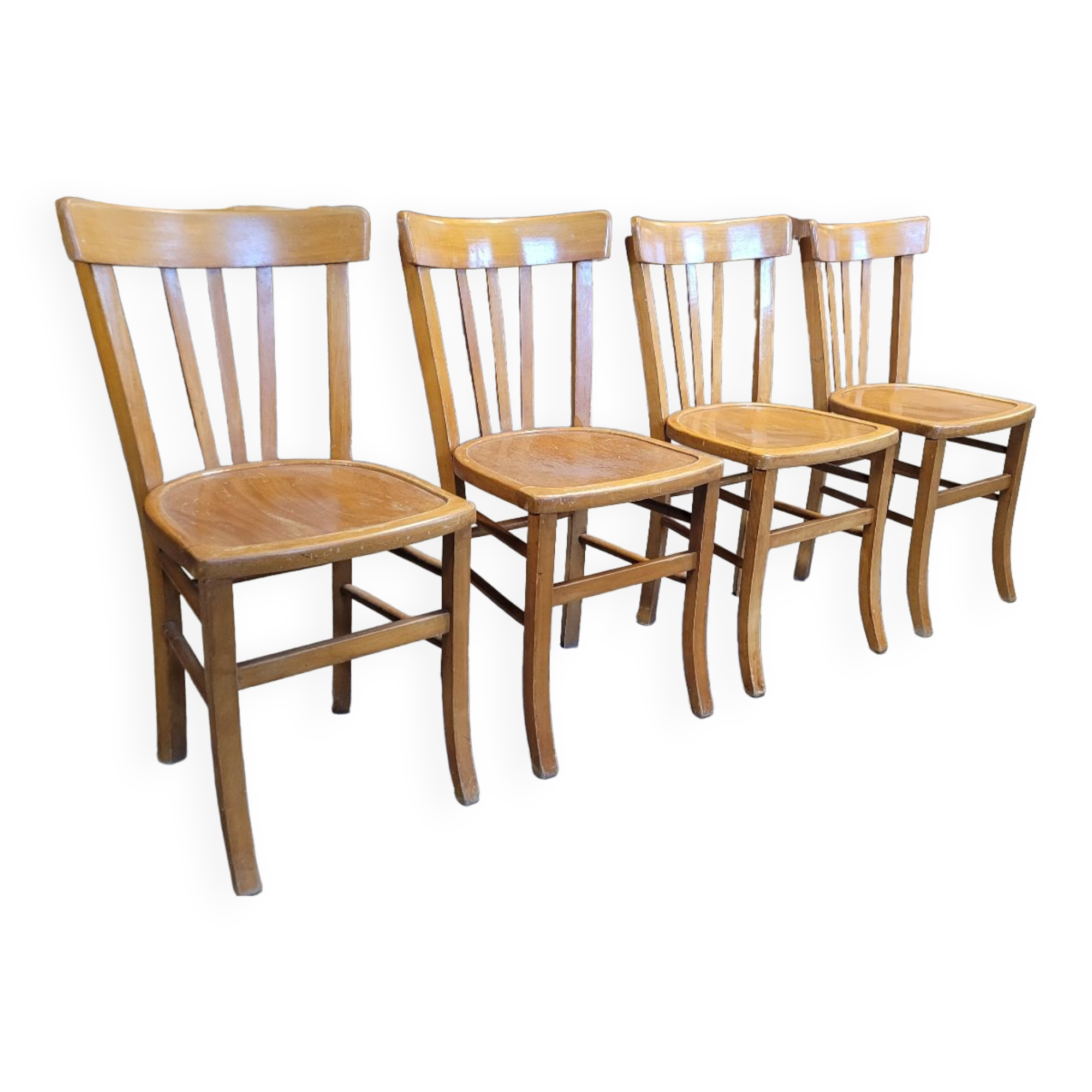 Series of 4 vintage luterma bistro chairs 1950