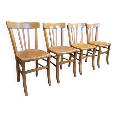 Série de 4 chaises de bistrot luterma 1950 vintage