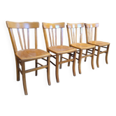 Series of 4 vintage luterma bistro chairs 1950