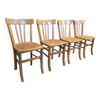 Series of 4 vintage luterma bistro chairs 1950