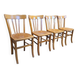 Série de 4 chaises de bistrot luterma 1950 vintage